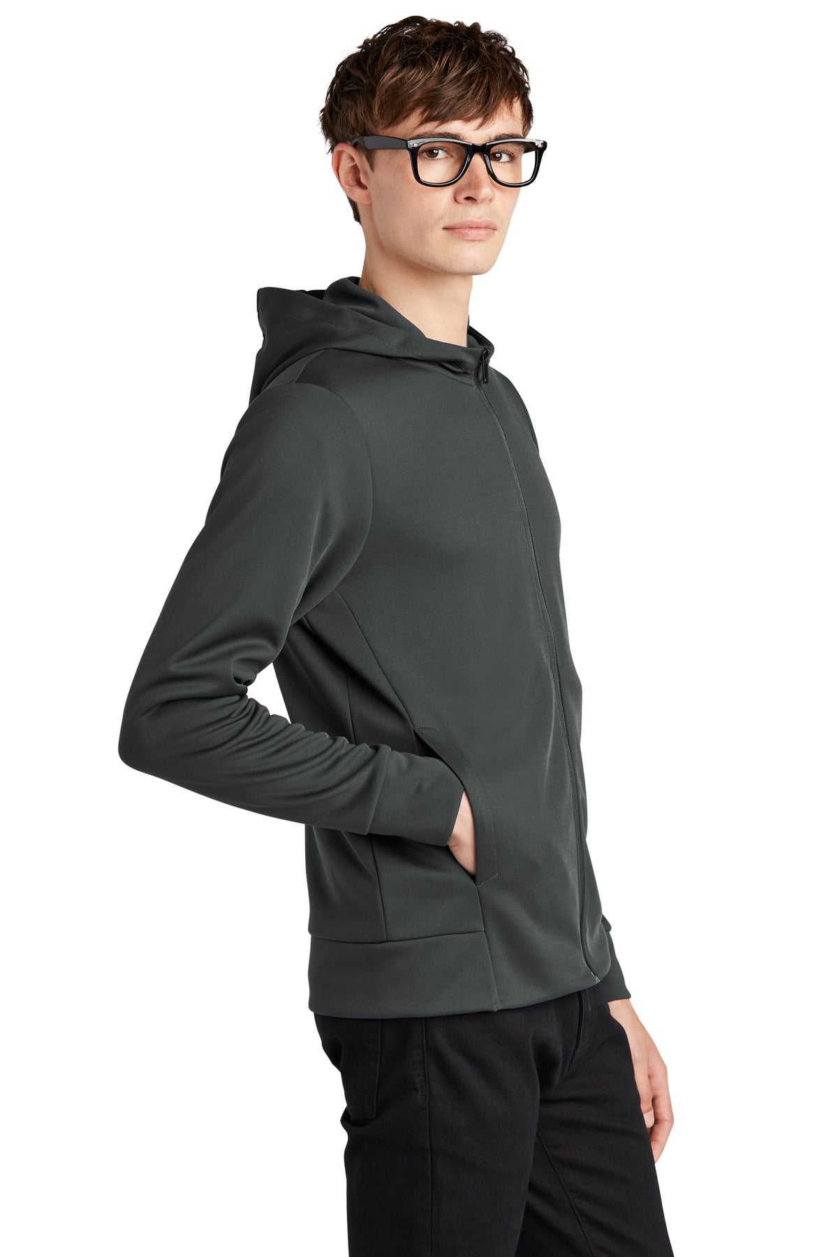 AnchorGrey Mercer+Mettle Double-Knit Full-Zip Hoodie MM3002