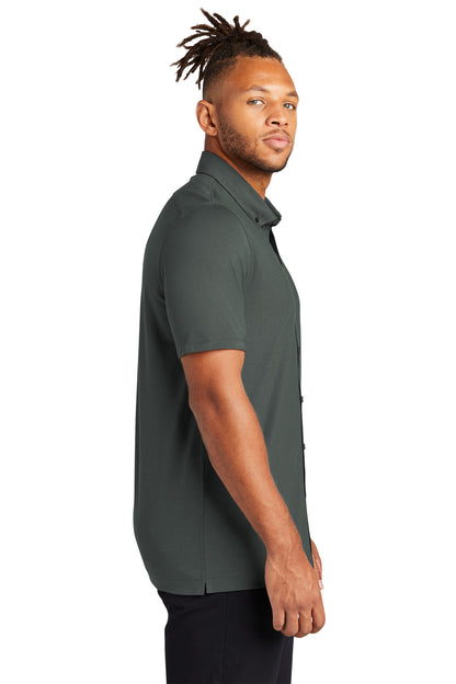 AnchorGrey Mercer+Mettle Stretch Pique Full-Button Polo MM1006