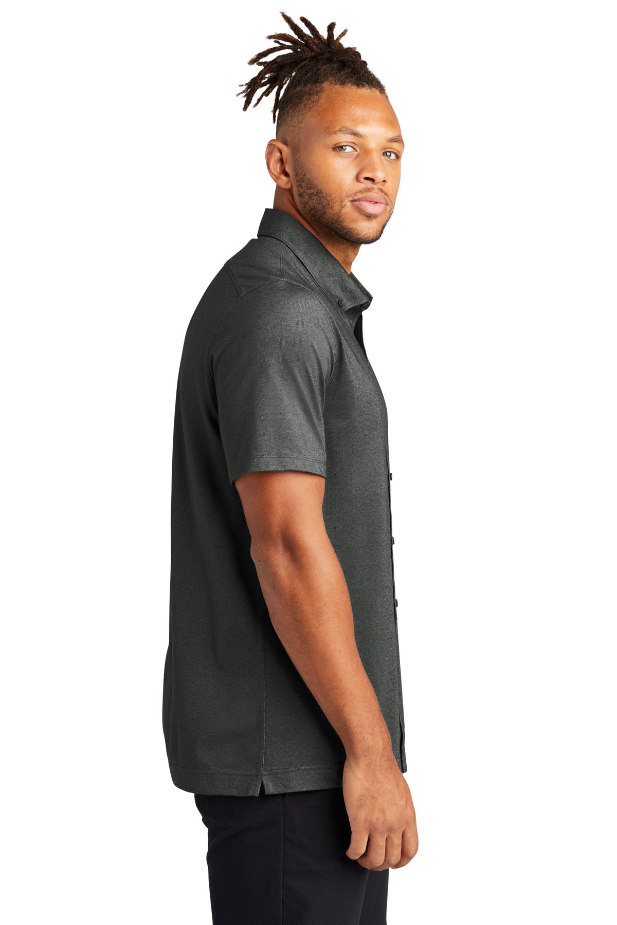 AnchorGyHt Mercer+Mettle Stretch Pique Full-Button Polo MM1006