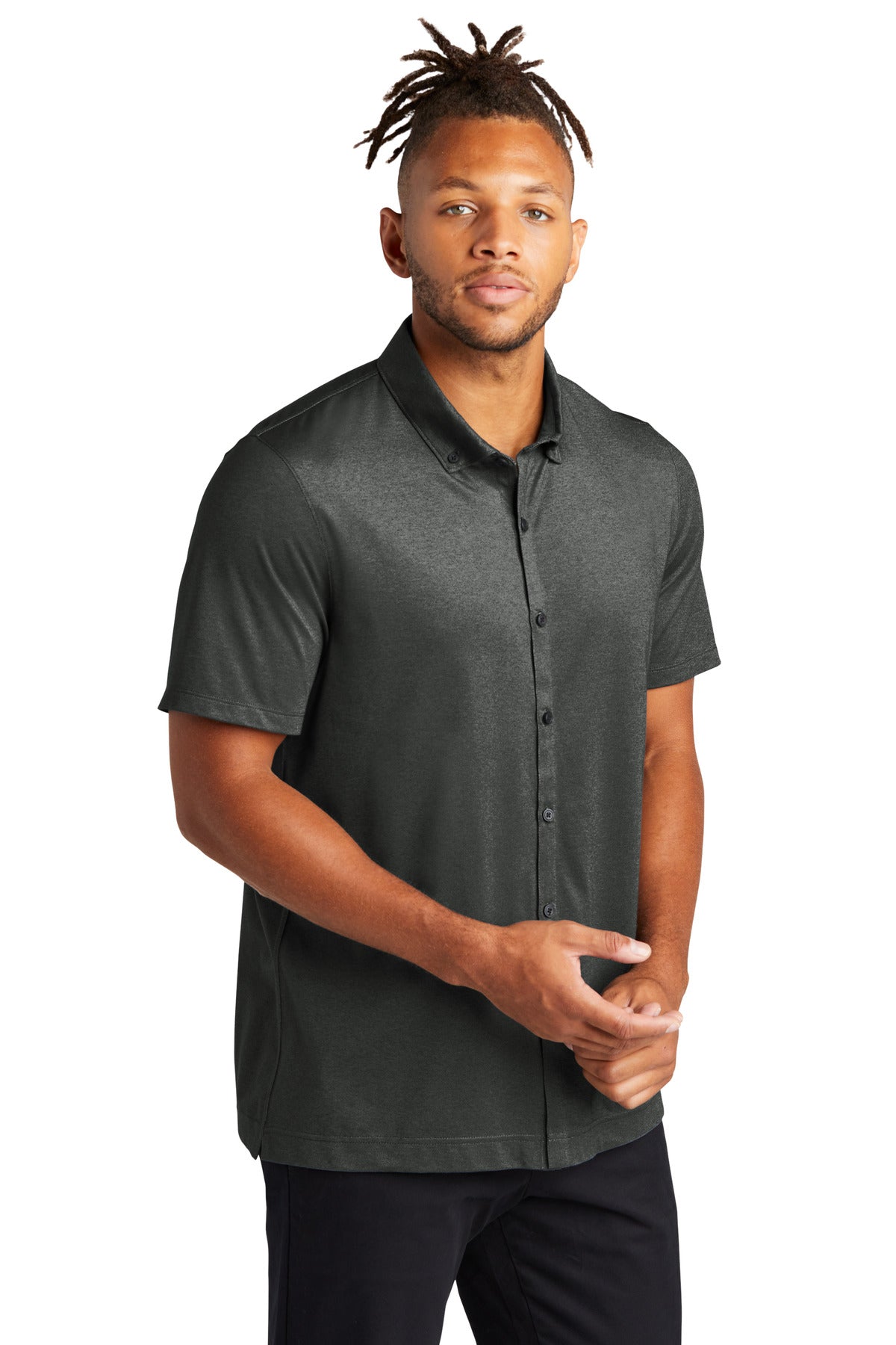 AnchorGyHt Mercer+Mettle Stretch Pique Full-Button Polo MM1006