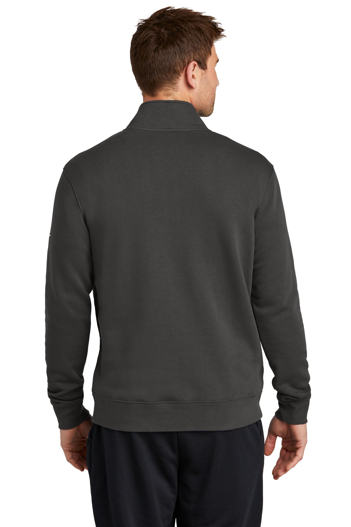Anthracite Nike Club Fleece Sleeve Swoosh 1/2-Zip NKDX6718