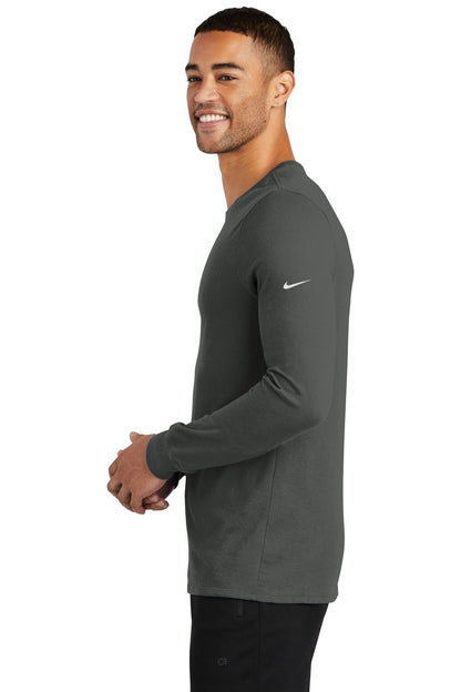Anthracite Nike Dri-FIT Cotton/Poly Long Sleeve Tee. NKBQ5230