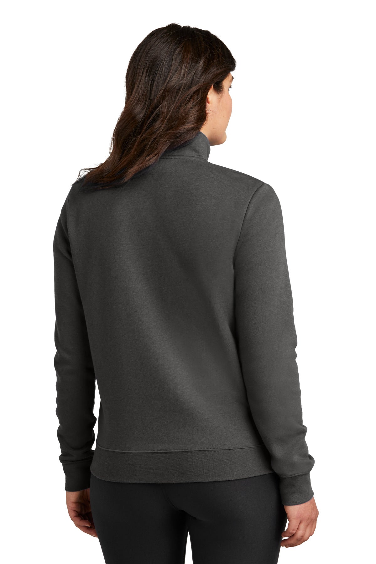 Anthracite Nike Women's Club Fleece Sleeve Swoosh 1/2-Zip NKDX6720