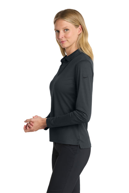 Anthracite Nike Women's Dri-FIT Micro Pique 2.0 Long Sleeve Polo NKDC2105