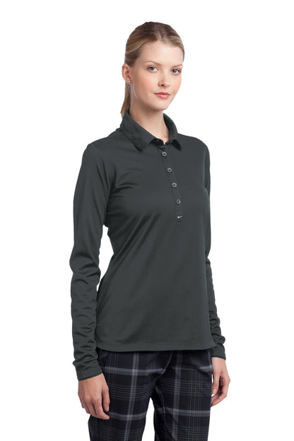 Anthracite Nike Women's Long Sleeve Dri-FIT Stretch Tech Polo. 545322