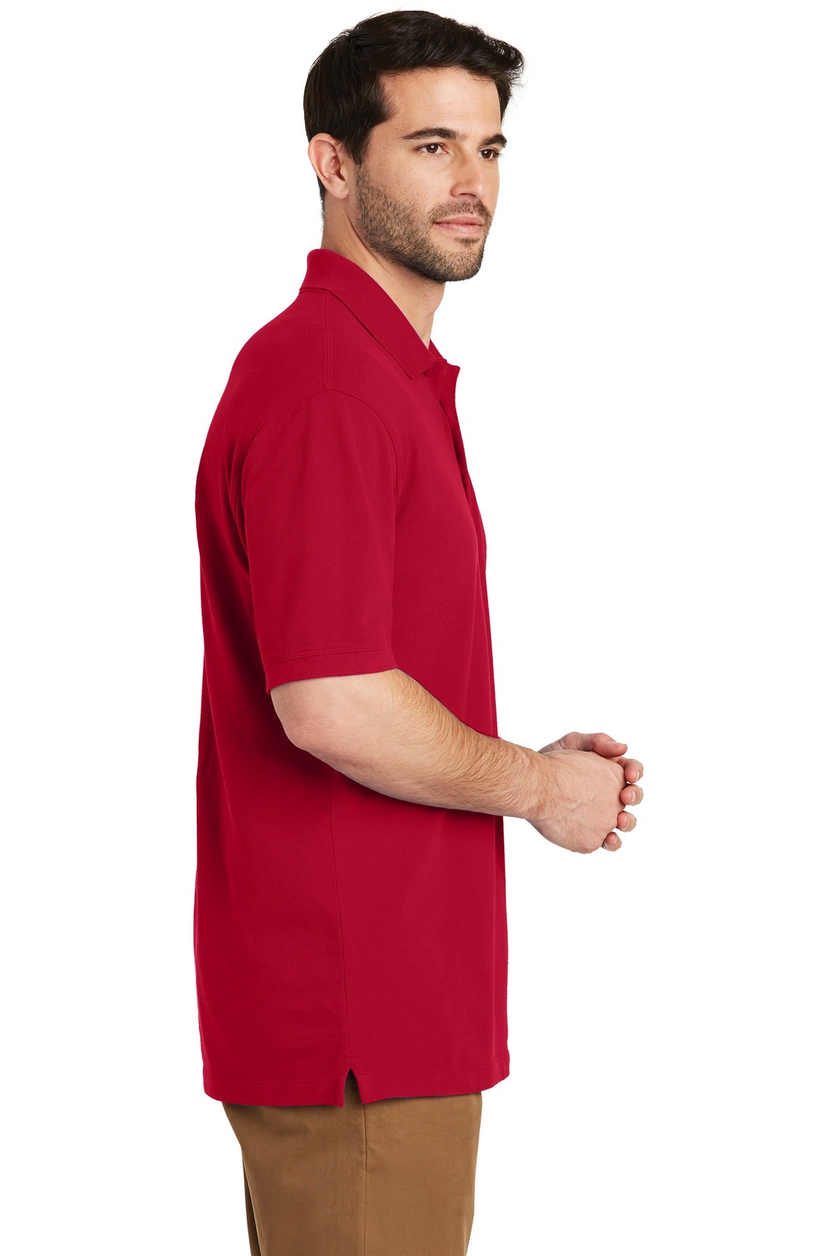 Apple Red Port Authority EZCotton Polo. K8000