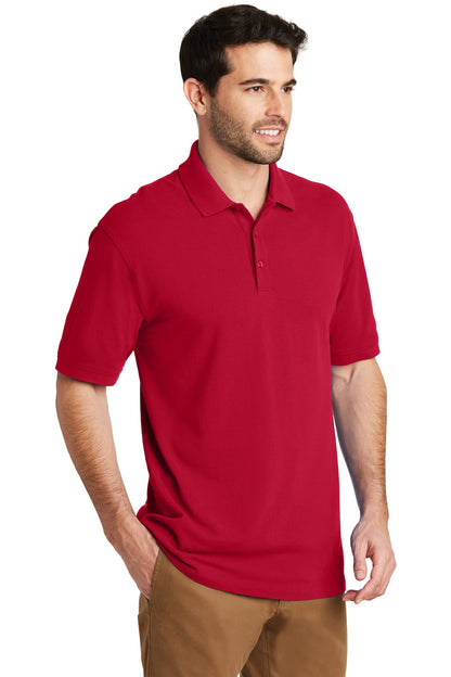 Apple Red Port Authority EZCotton Polo. K8000