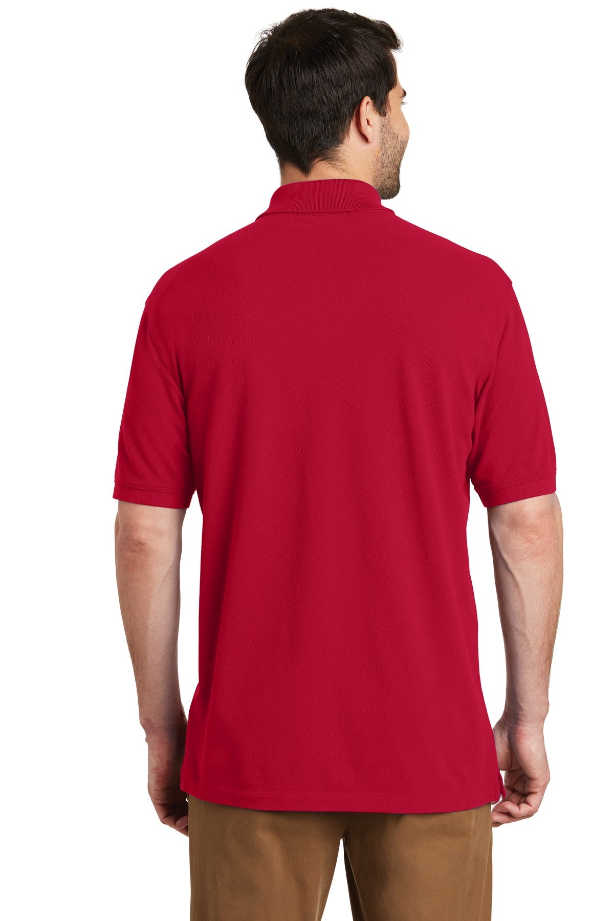 Apple Red Port Authority EZCotton Polo. K8000