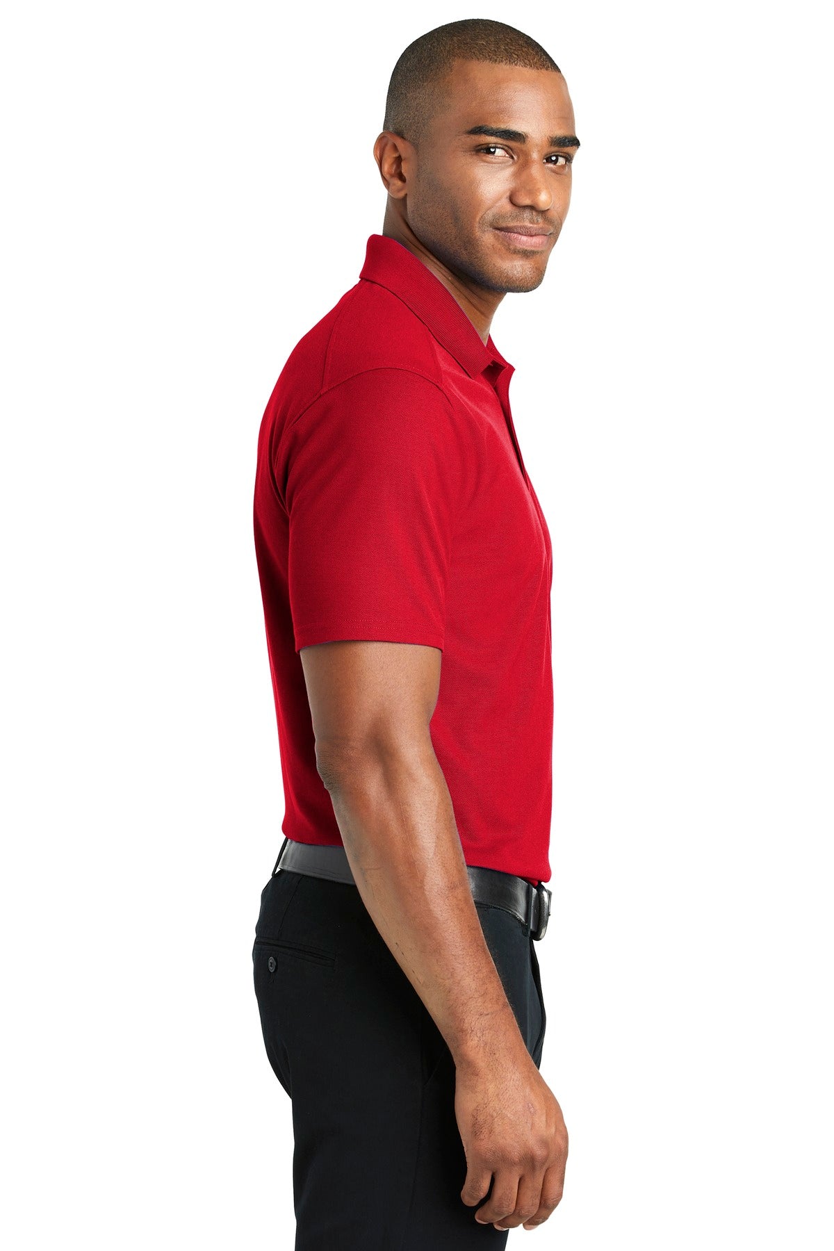 Apple Red Port Authority EZPerformance Pique Polo. K600