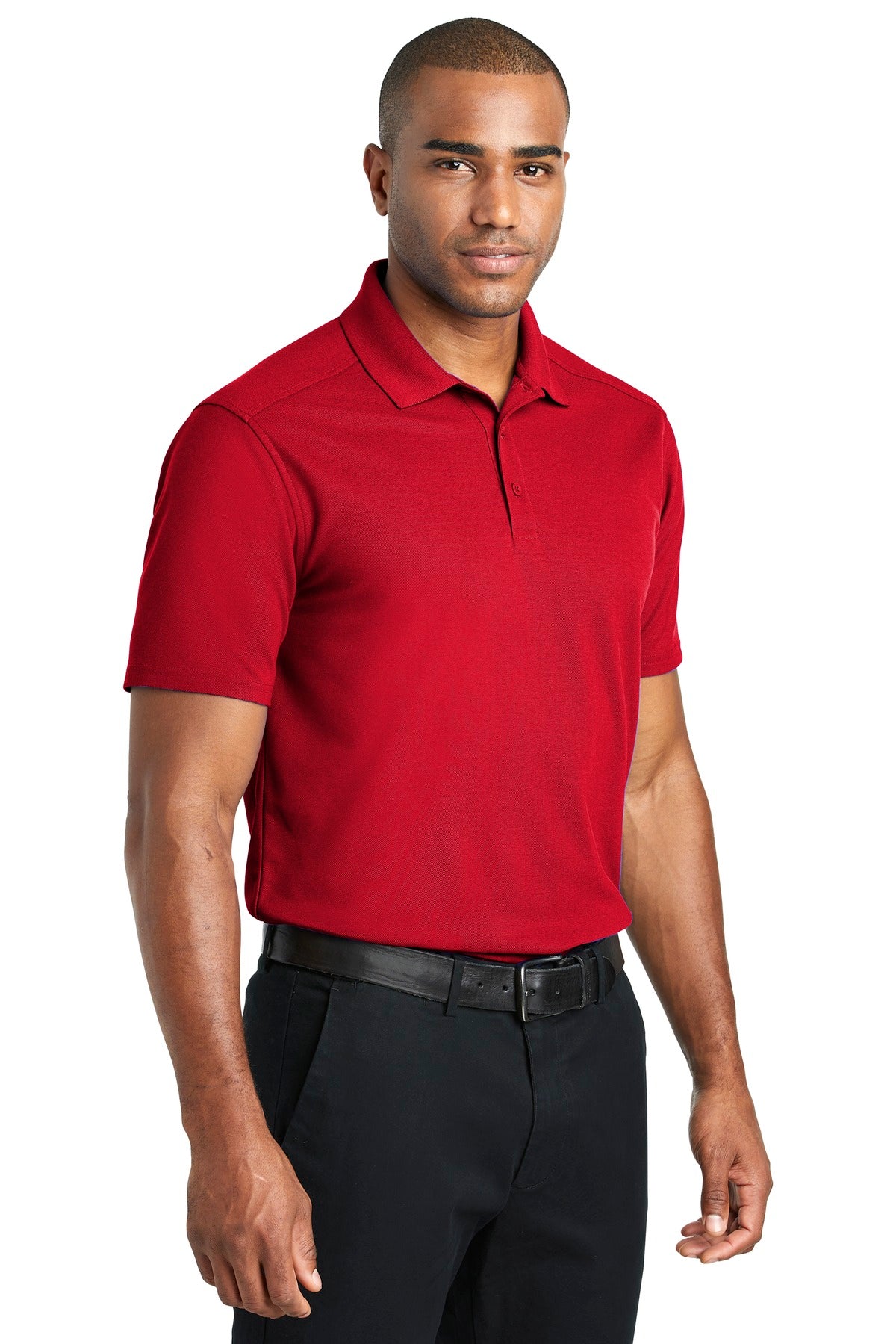 Apple Red Port Authority EZPerformance Pique Polo. K600