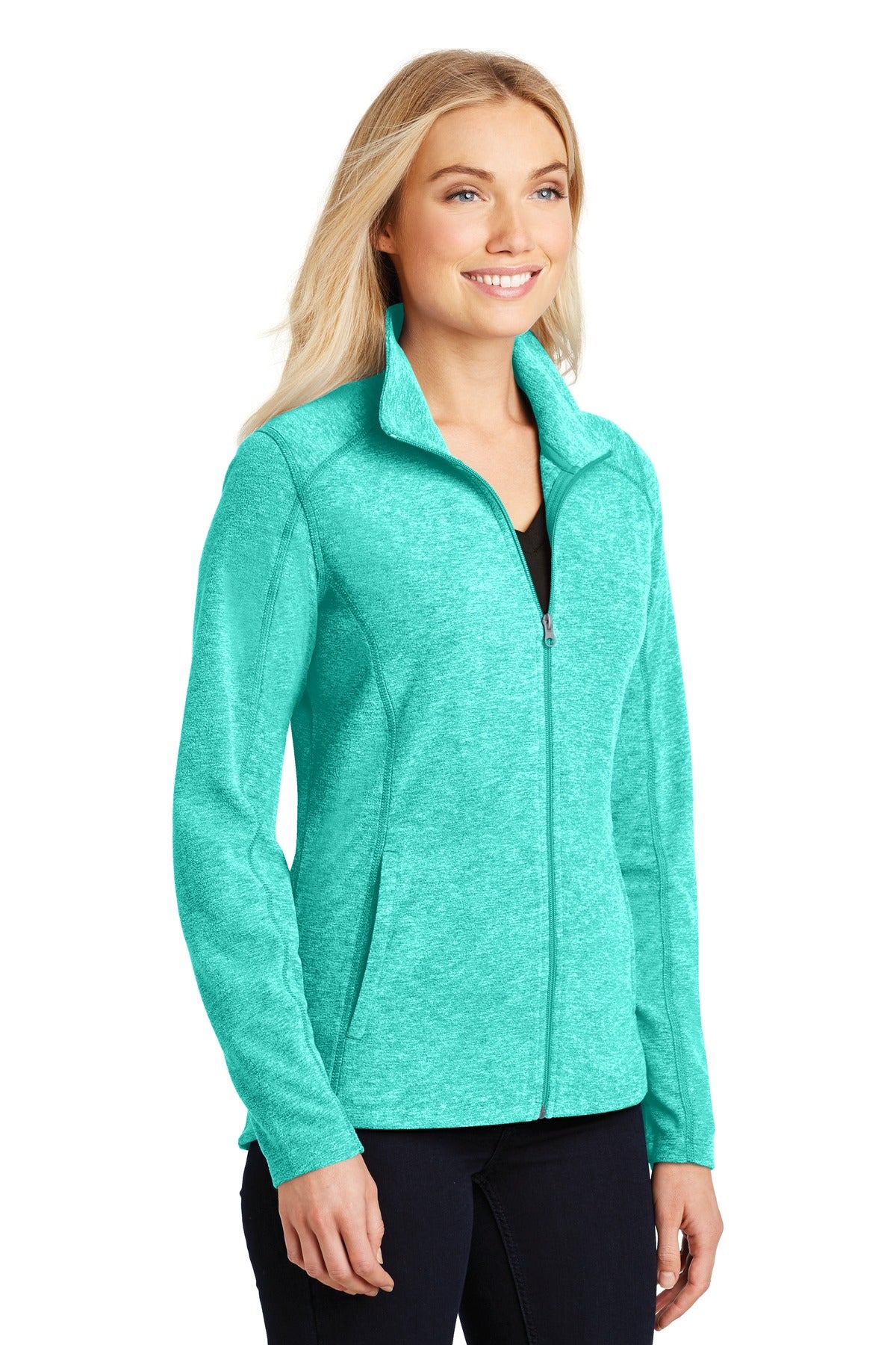 Aqua Green Hea Port Authority Women's Heather Microfleece Full-Zip Jacket. L235