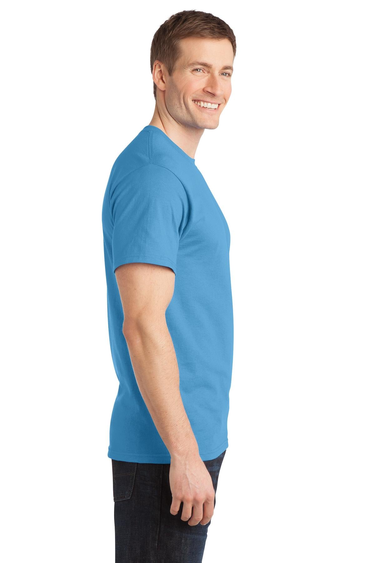 Aquatic Blue Port & Company - Ring Spun Cotton Tee. PC150