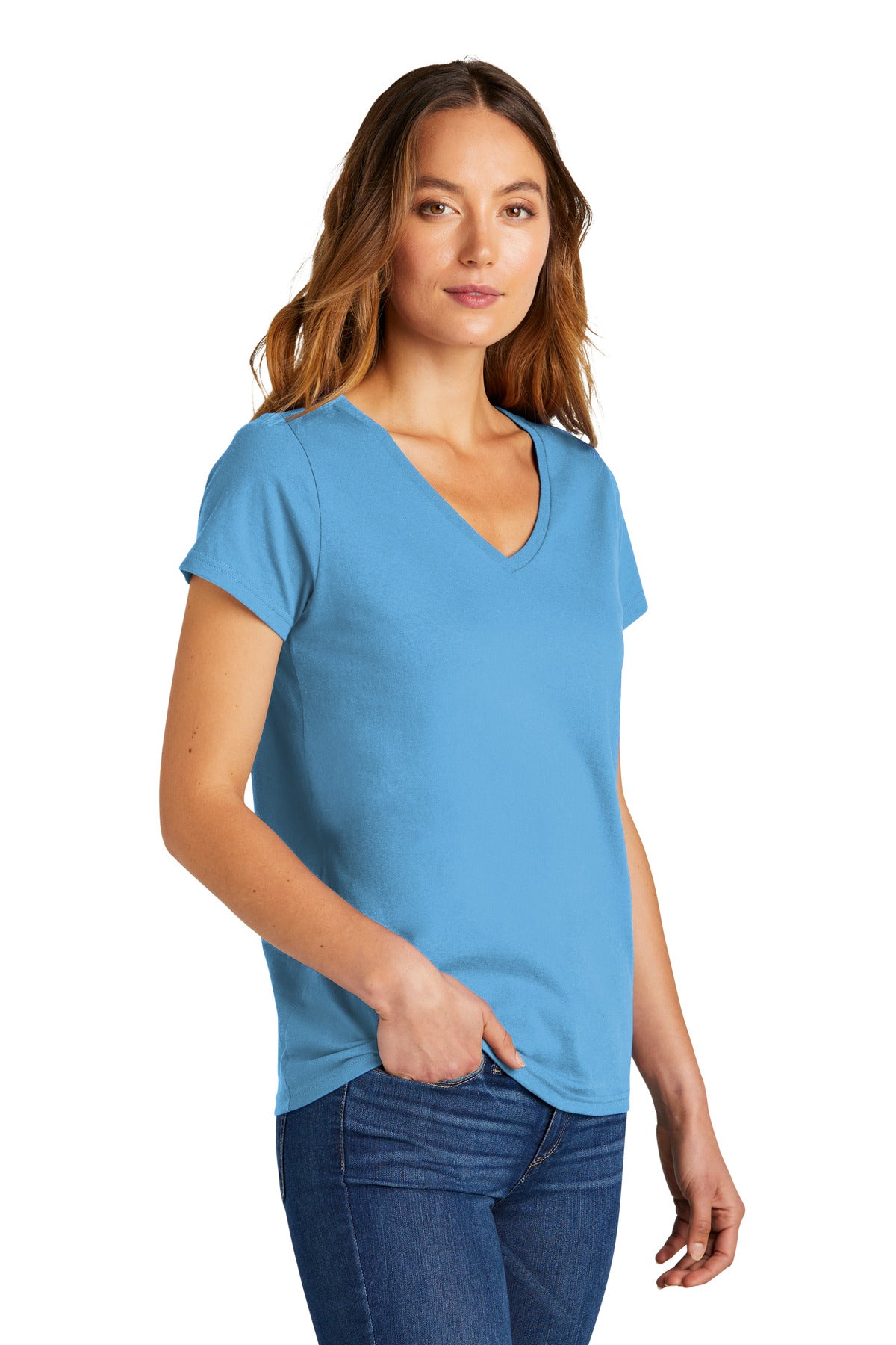 AquaticBl District Women's The Concert Tee V-Neck DT5002