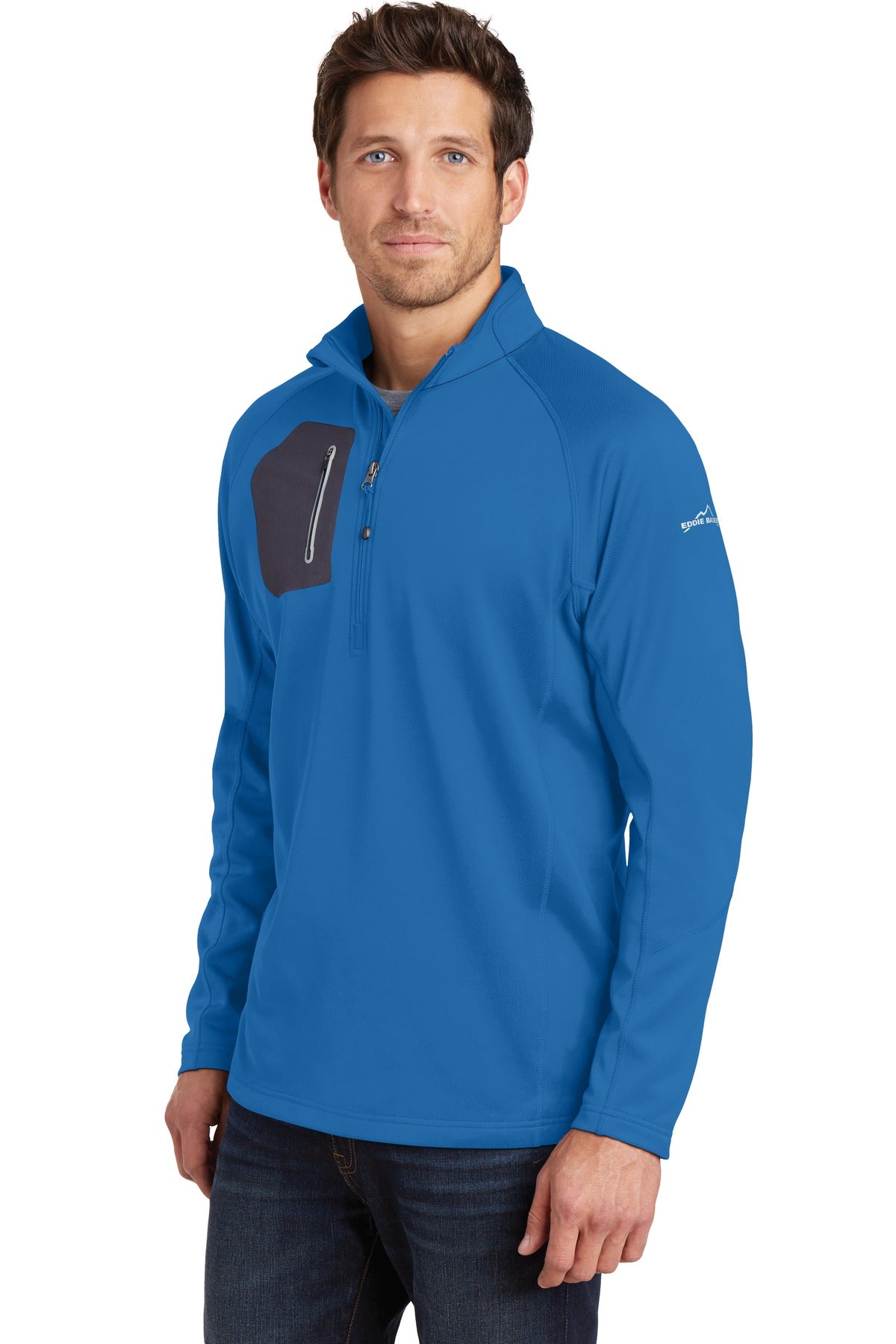 Ascent Blue Eddie Bauer 1/2-Zip Performance Fleece. EB234