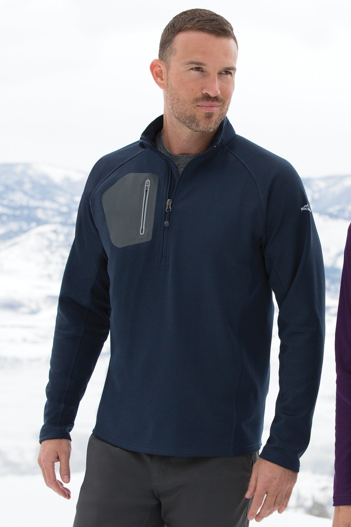 Ascent Blue Eddie Bauer 1/2-Zip Performance Fleece. EB234