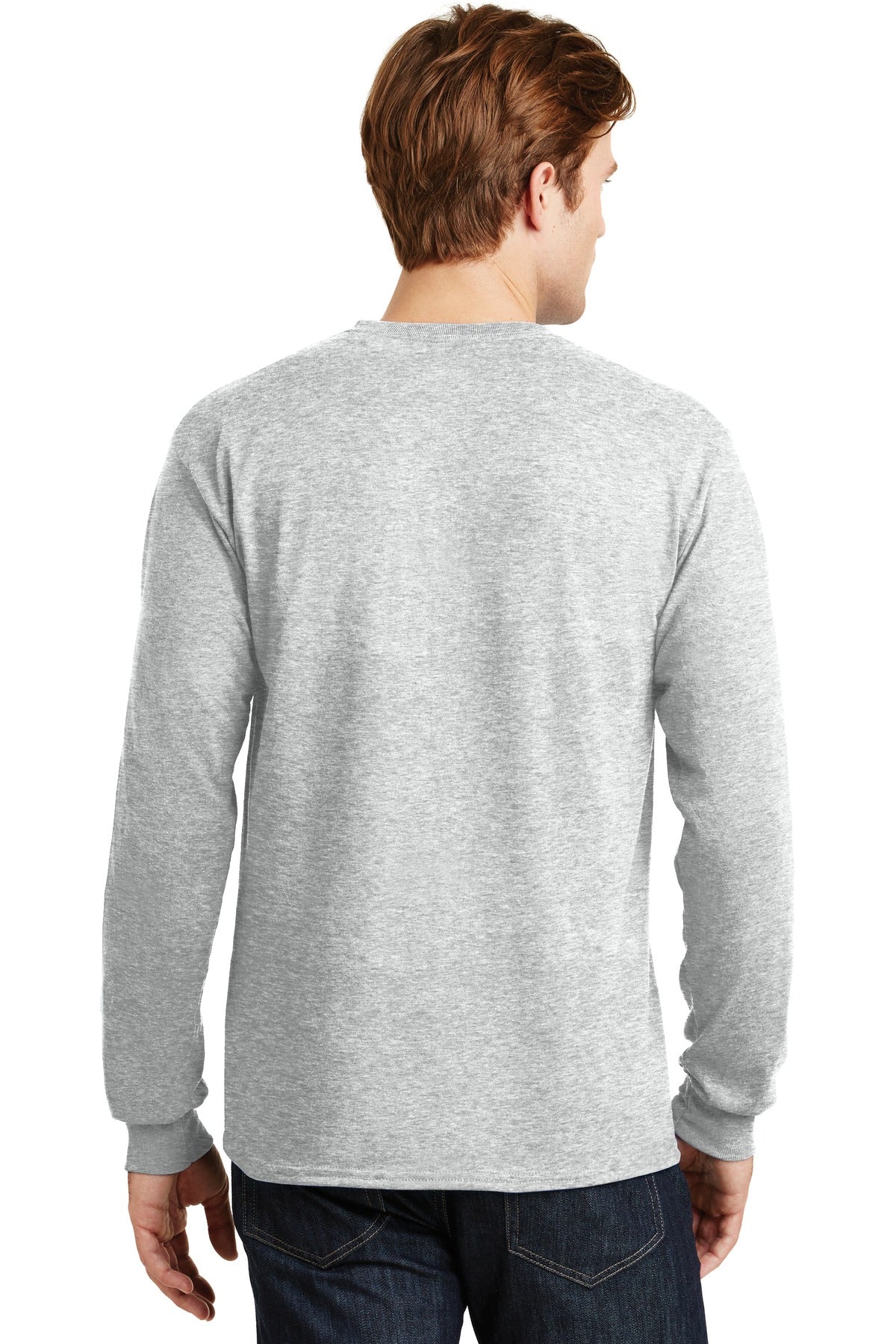 Ash Grey Gildan - DryBlend 50 Cotton/50 Poly Long Sleeve T-Shirt. 8400