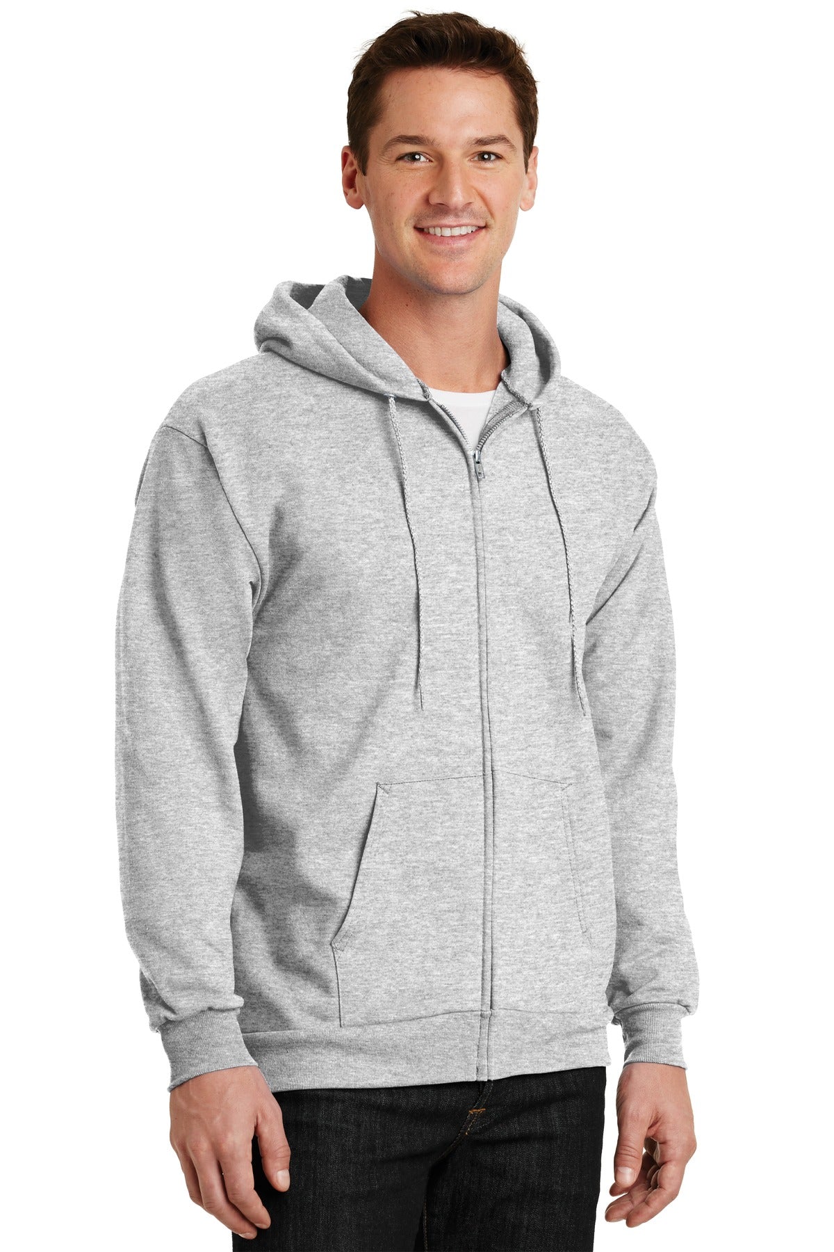 Ash Port & Company Essential Fleece Full-Zip Hooded Sweatshirt. PC90ZH