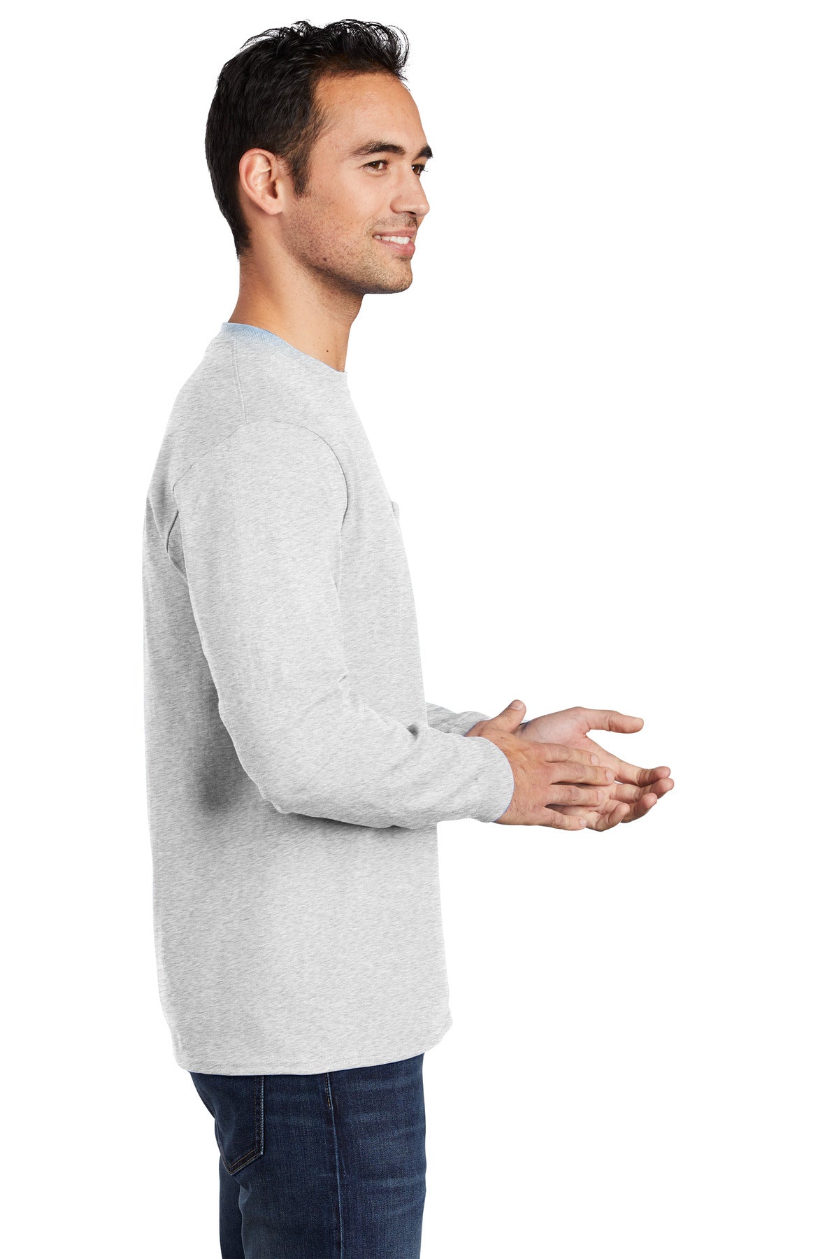 Ash Port & Company Long Sleeve Essential Pocket Tee. PC61LSP