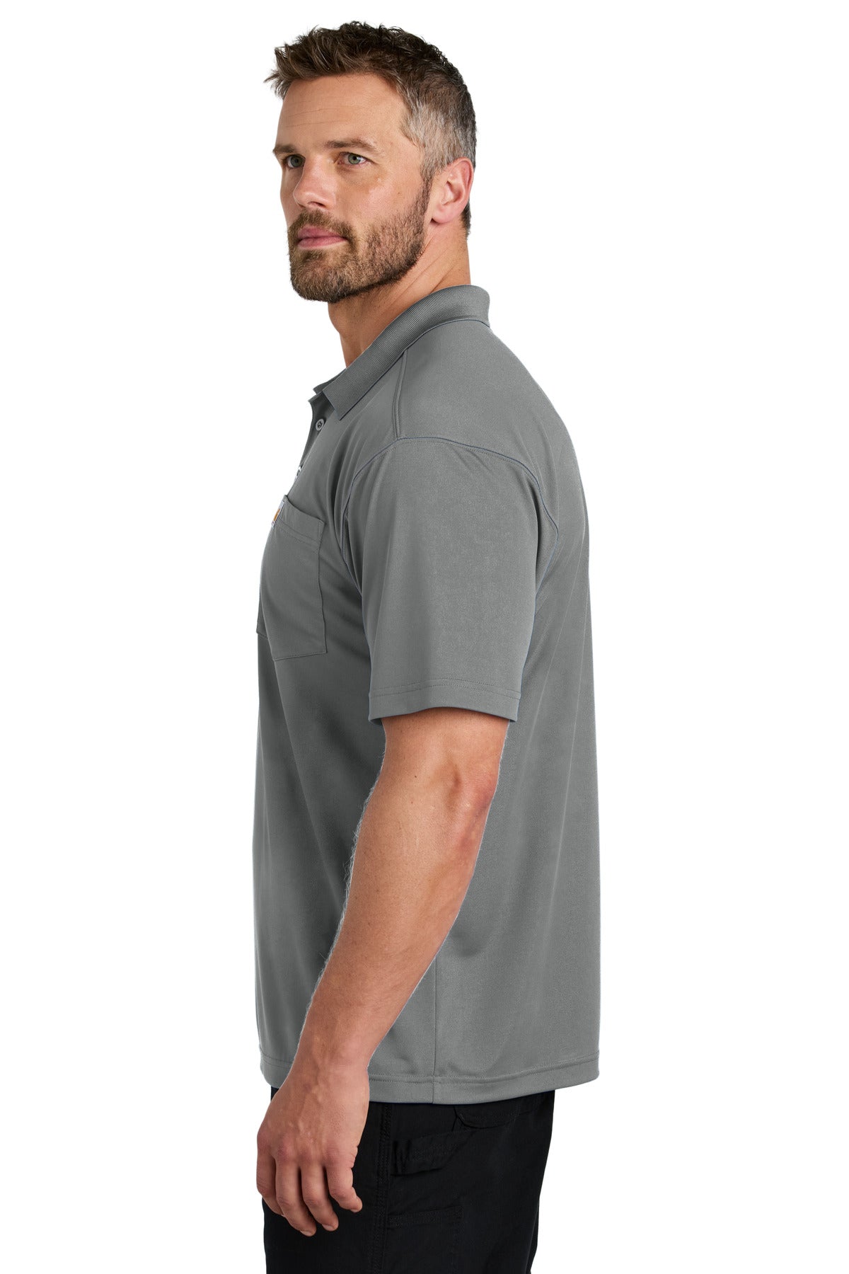AsphaltGry Carhartt Force Snag-Resistant Pocket Polo CT106880