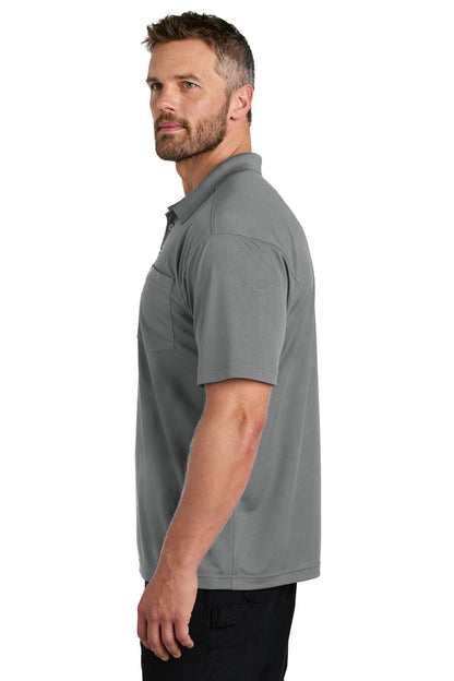 AsphaltGry Carhartt Force Snag-Resistant Pocket Polo CT106880