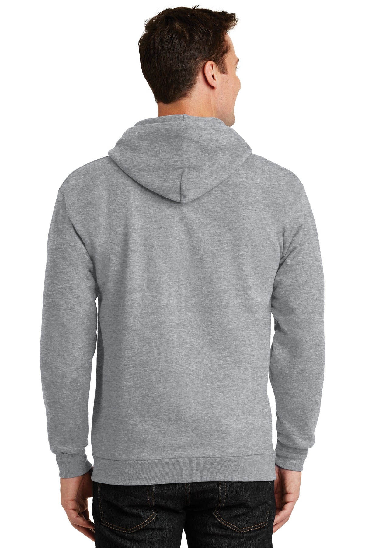 Ath Heather Port & Company Essential Fleece Full-Zip Hooded Sweatshirt. PC90ZH