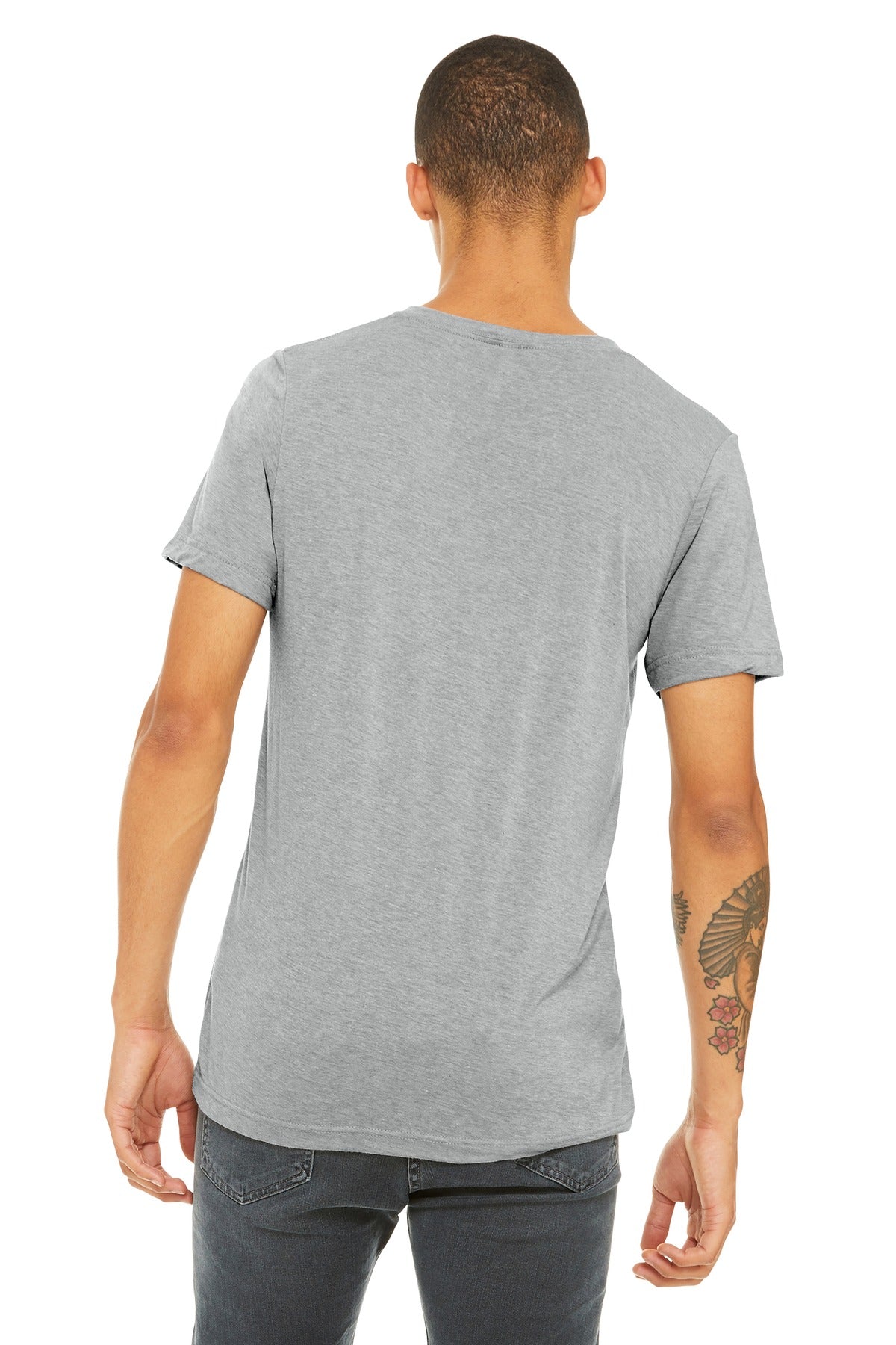 Athl Grey TB BELLA+CANVAS Unisex Triblend Short Sleeve V-Neck Te. BC3415