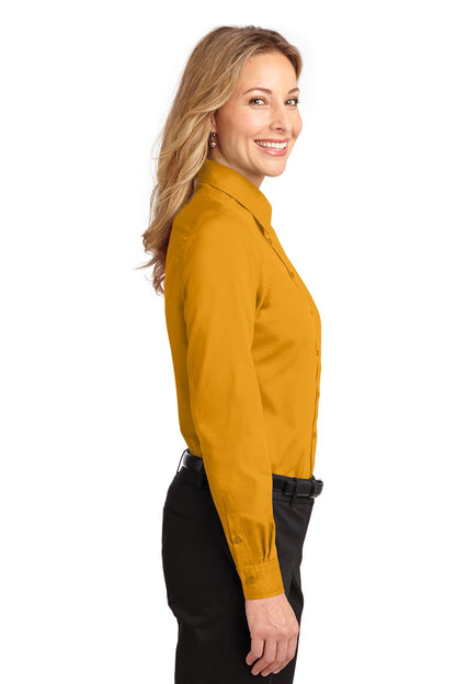 Athletic Gold Port Authority Women's Long Sleeve Easy Care Shirt. L608