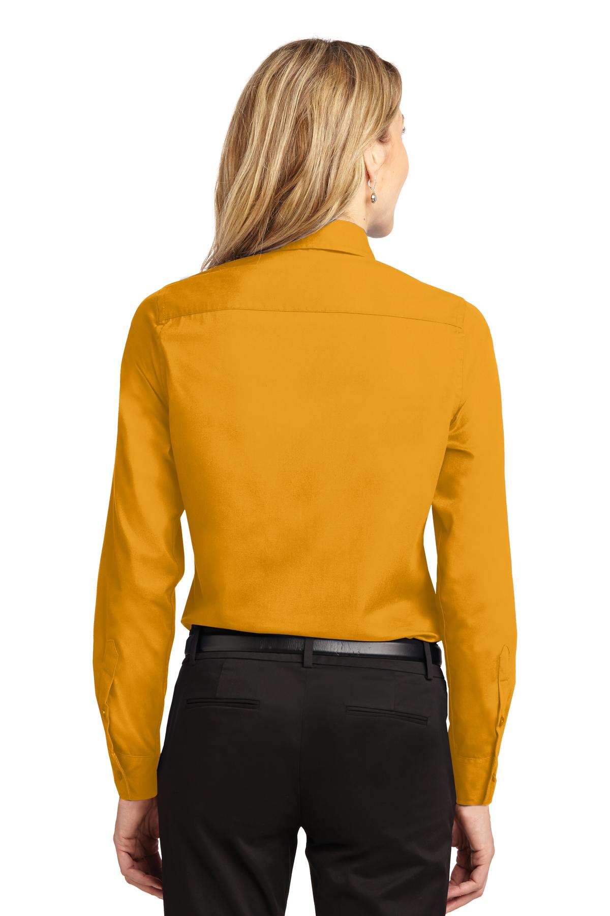 Athletic Gold Port Authority Women's Long Sleeve Easy Care Shirt. L608