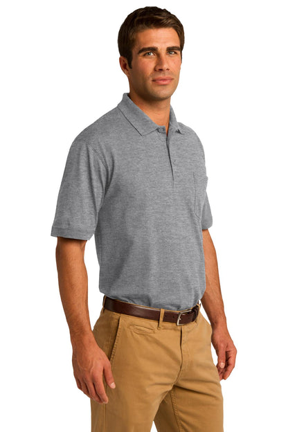 Athletic Hthr Port & Company Core Blend Jersey Knit Pocket Polo. KP55P