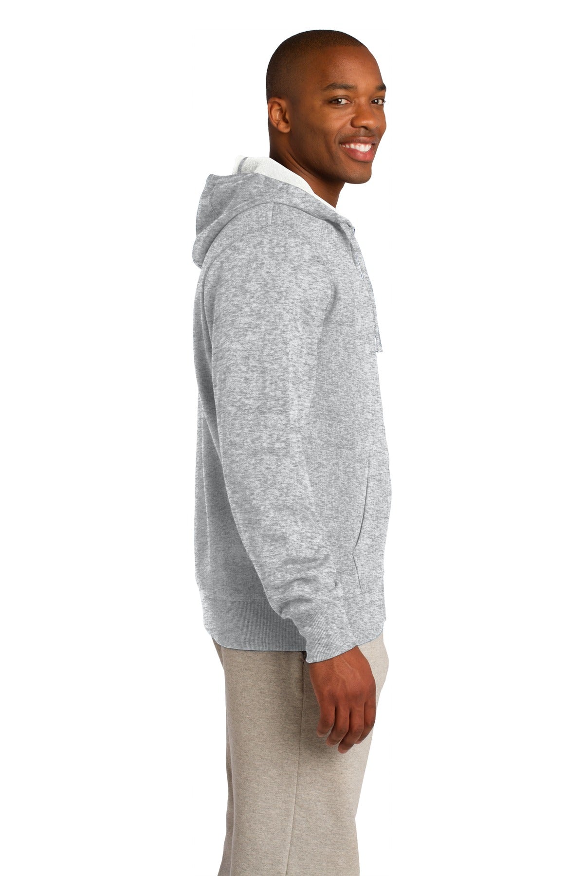 Athletic Hthr Sport-Tek Full-Zip Hooded Sweatshirt. ST258