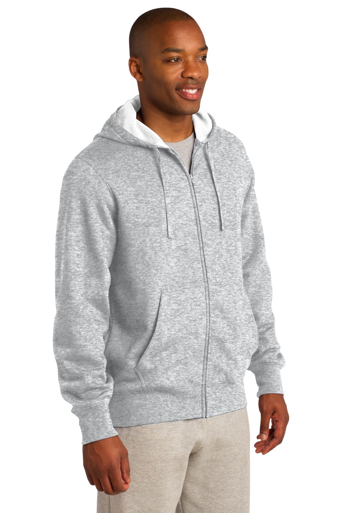 Athletic Hthr Sport-Tek Full-Zip Hooded Sweatshirt. ST258