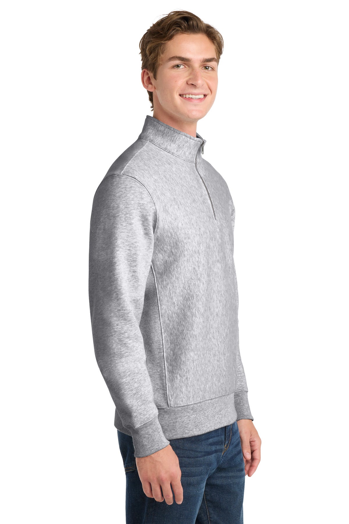 Athletic Hthr Sport-Tek Super Heavyweight 1/4-Zip Pullover Sweatshirt. ST283
