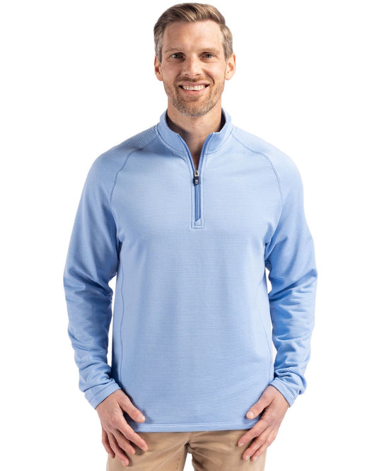 Atlas Heather Cutter & Buck Peshastin Fleece Recycled Mens Half Zip Pullover  - S
