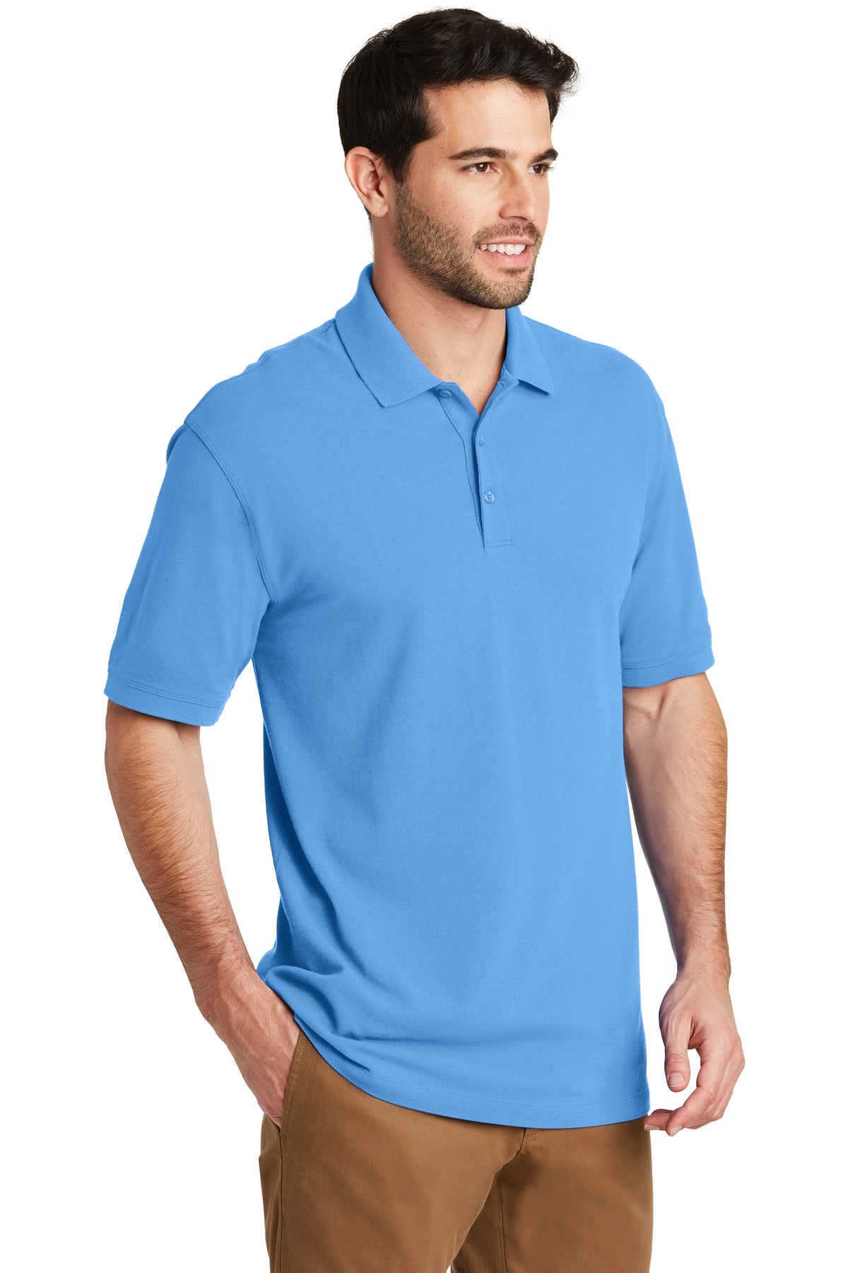 Azure Blue Port Authority EZCotton Polo. K8000