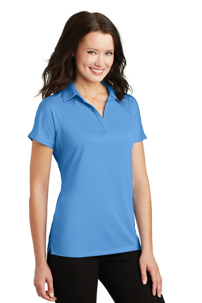 Azure Blue Port Authority Women's Crossover Raglan Polo. L575