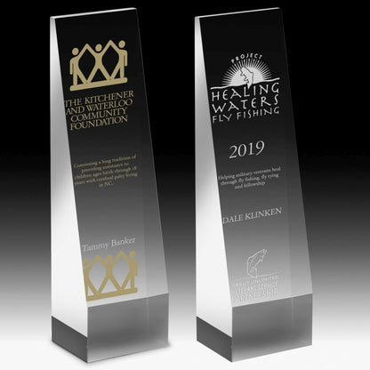 Laser Engraved Angled Obelisk Award - 6"