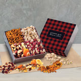 Gift Box with Gourmet Treats with Plaid Sleeve
