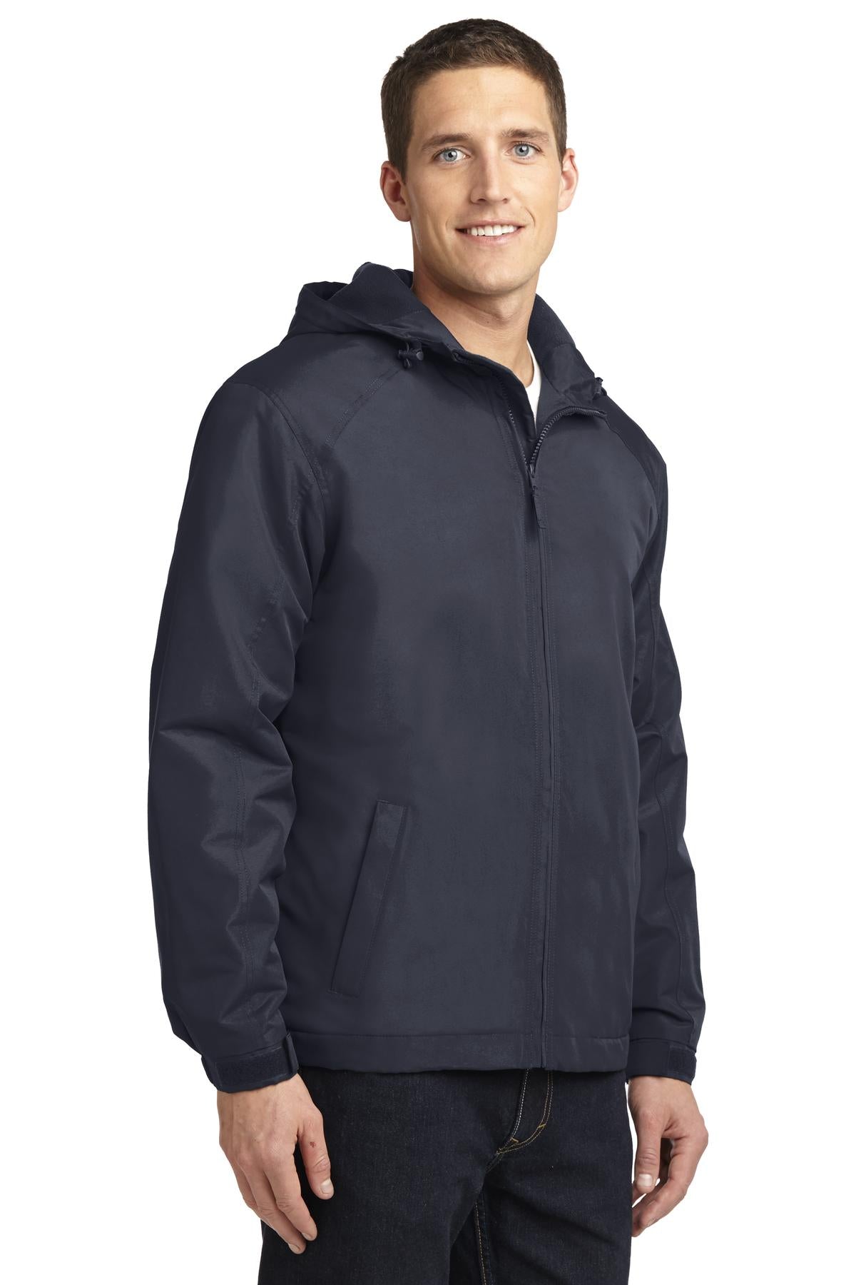 Batlshp Grey Port Authority Hooded Charger Jacket. J327