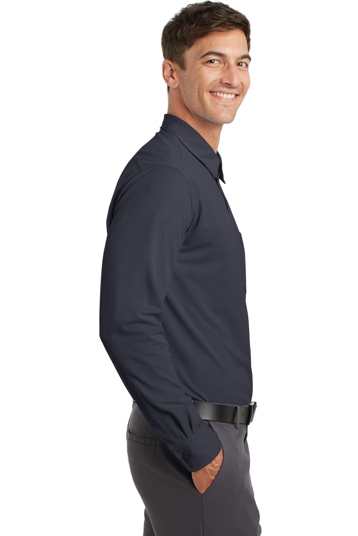 Battleship Gry Port Authority Dimension Knit Dress Shirt. K570