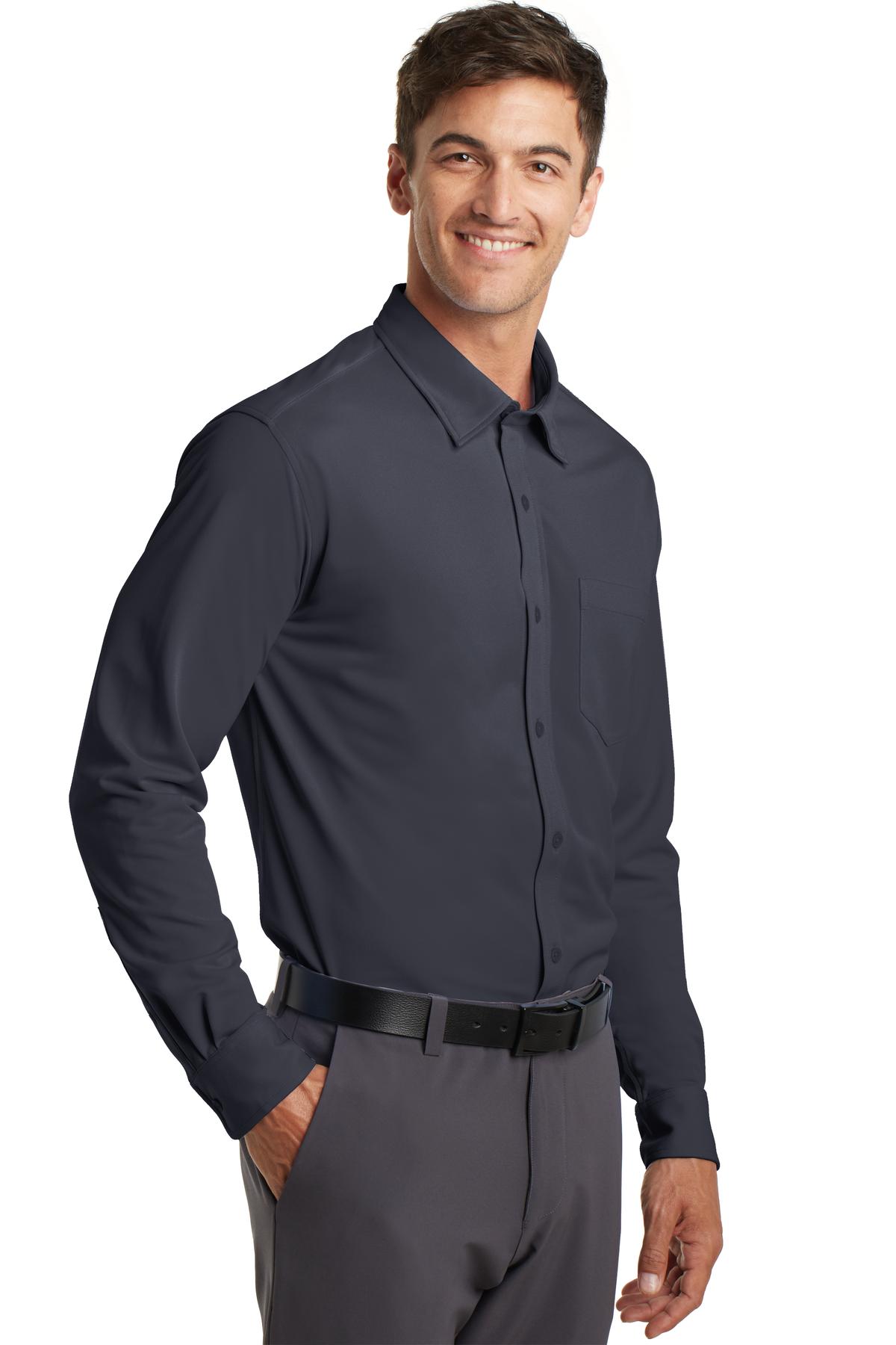 Battleship Gry Port Authority Dimension Knit Dress Shirt. K570