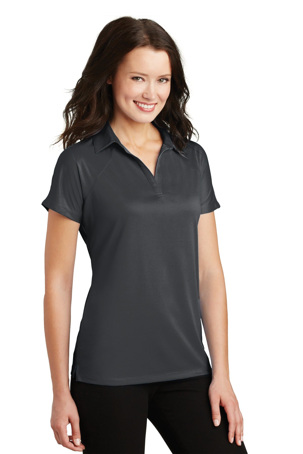 Battleship Gry Port Authority Women's Crossover Raglan Polo. L575