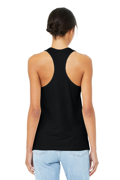 Black BELLA+CANVAS Women's Jersey Racerback Tank. BC6008