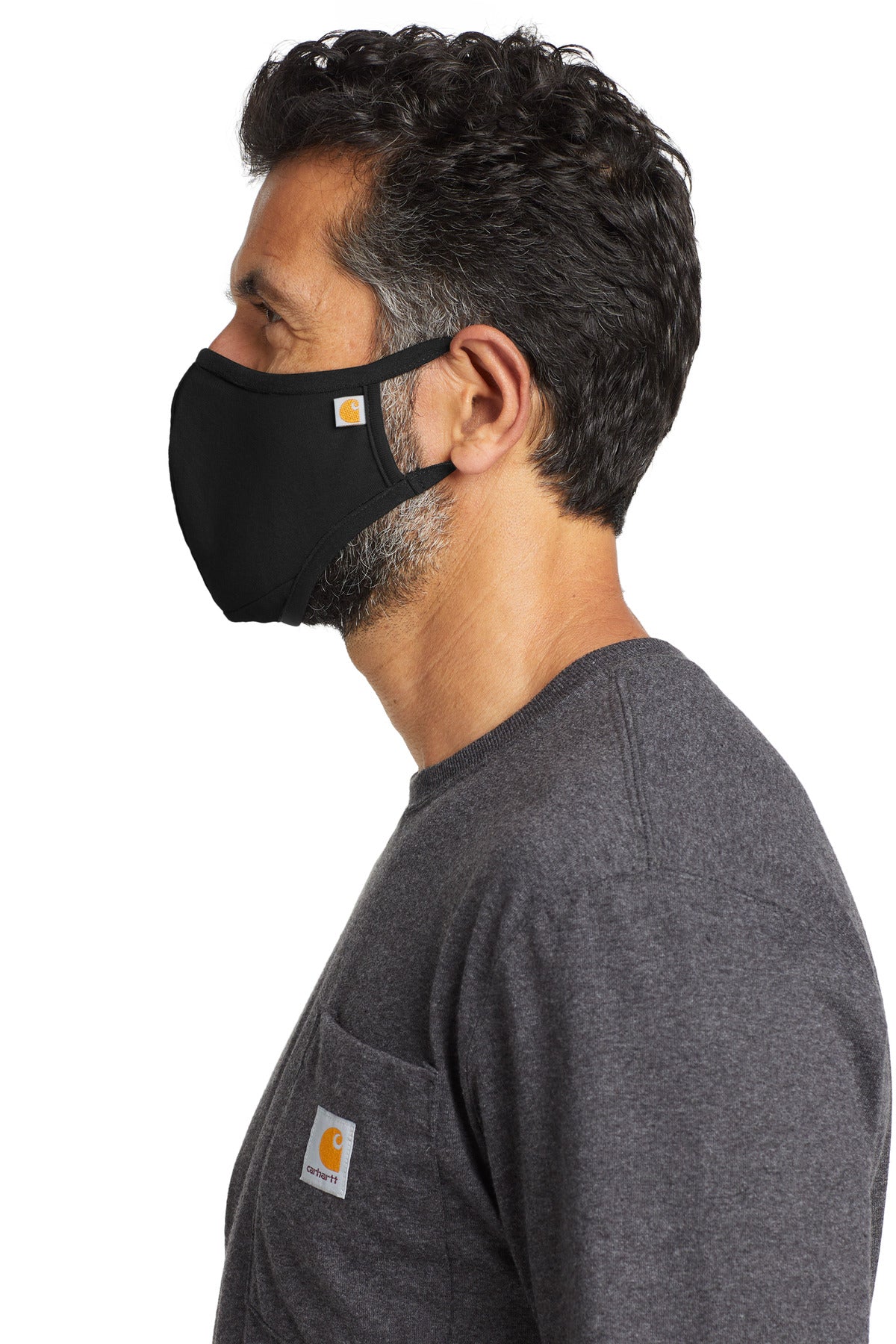 Black Carhartt Cotton Ear Loop Face Mask (3 pack) CT105160