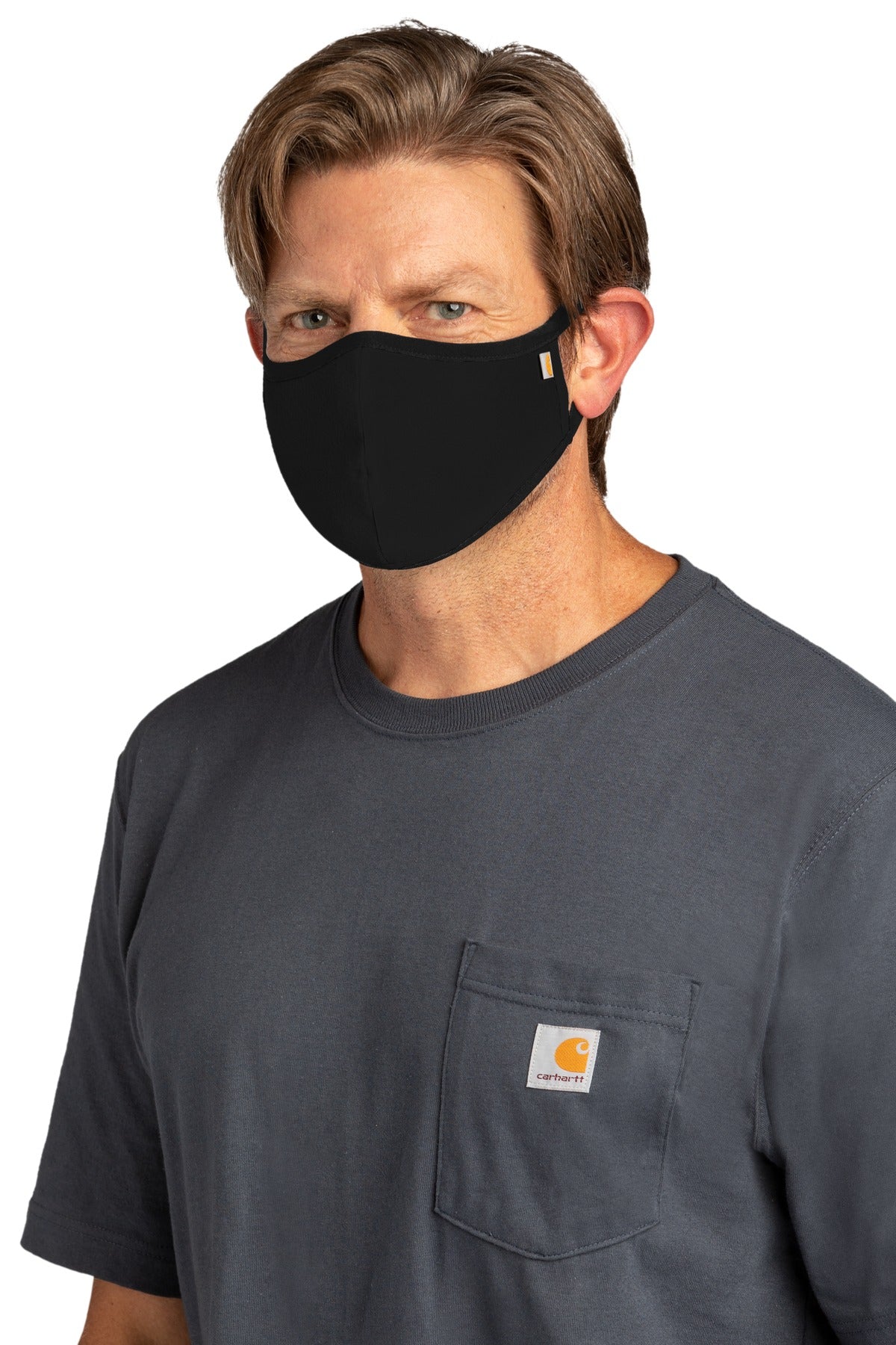 Black Carhartt Cotton Ear Loop Face Mask (3 pack) CT105160