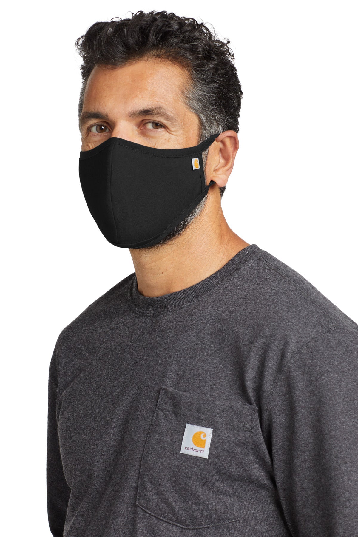 Black Carhartt Cotton Ear Loop Face Mask (3 pack) CT105160