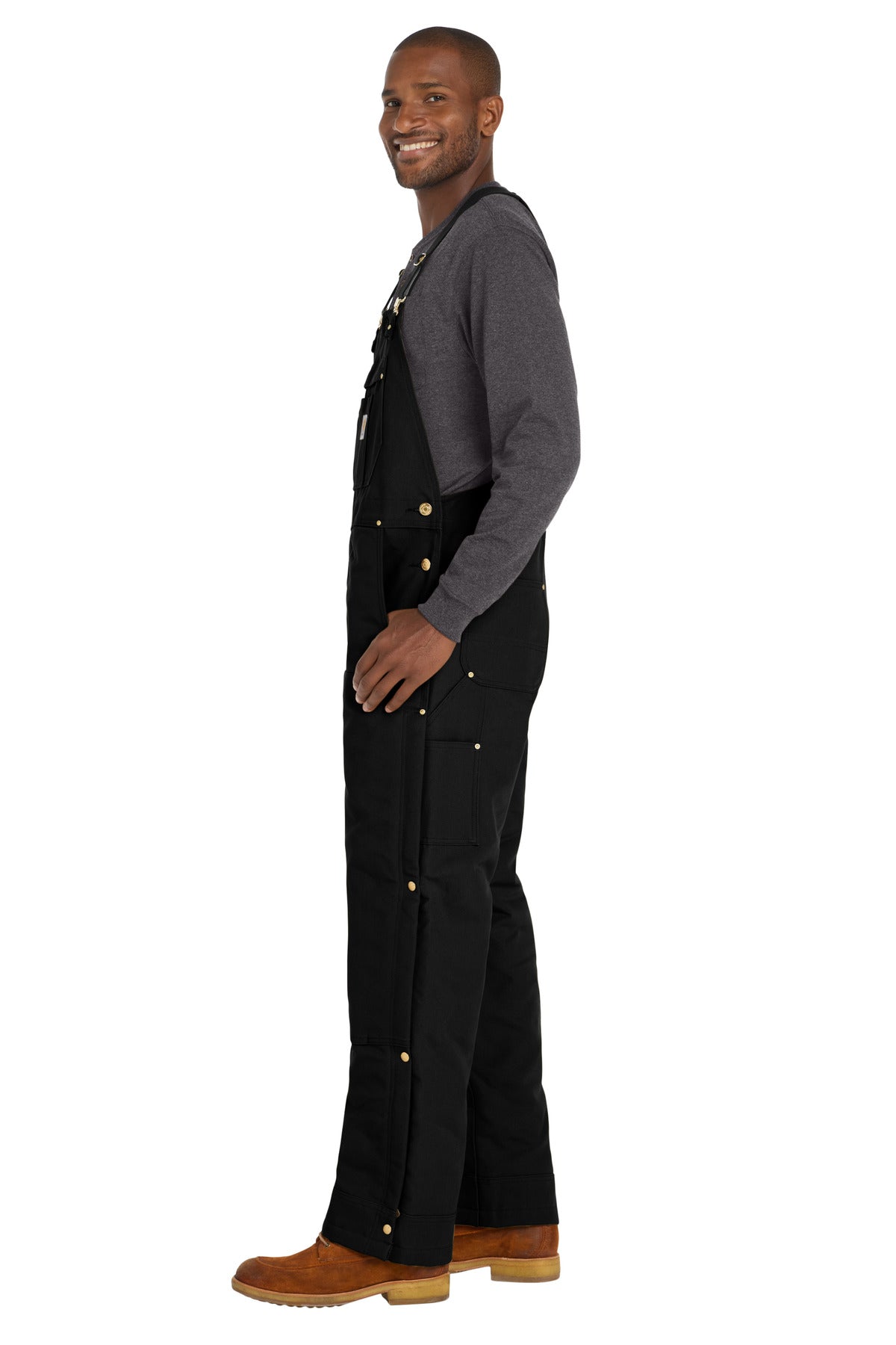 Black Carhartt Firm Duck Insulated Bib Overalls CT106672