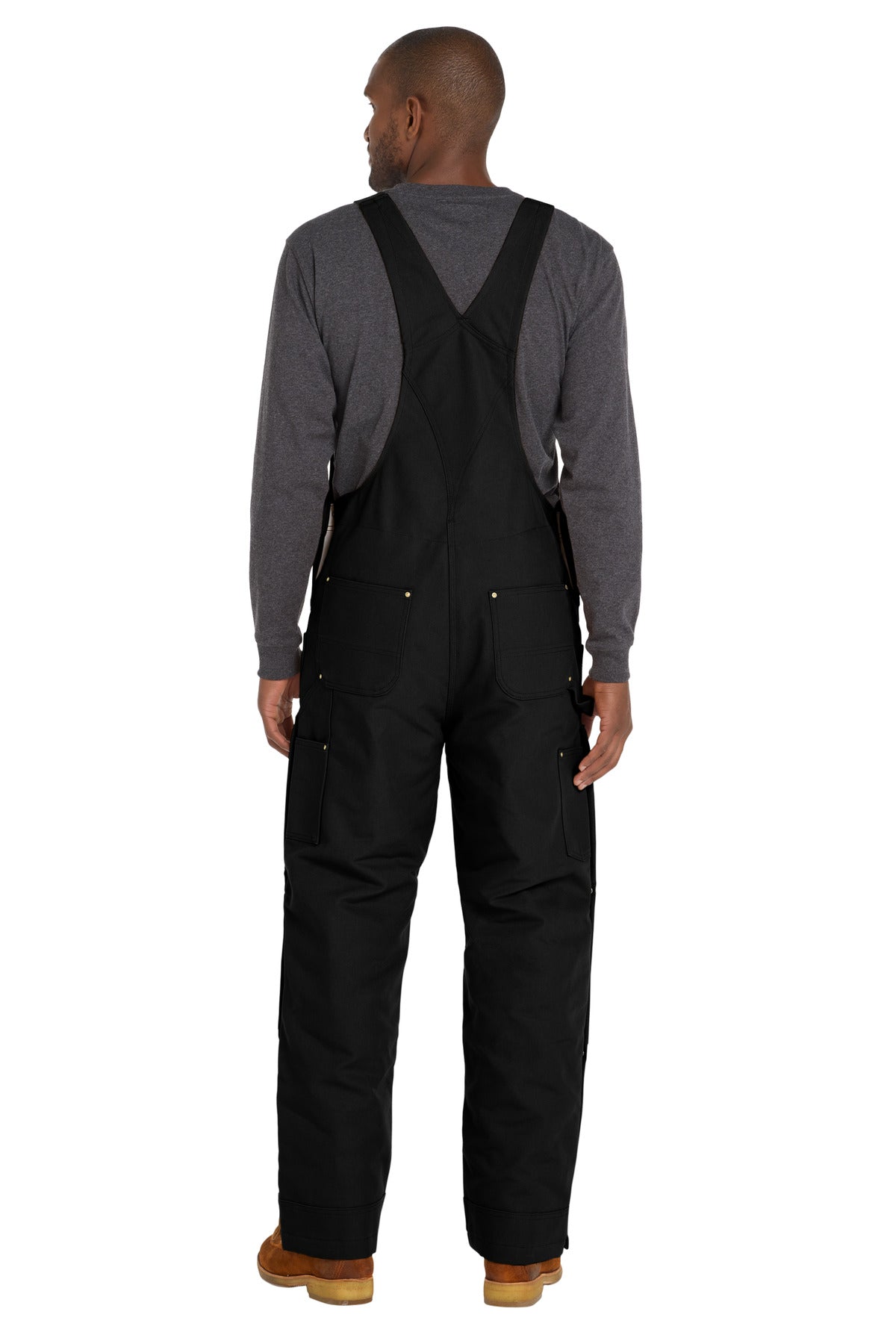 Black Carhartt Firm Duck Insulated Bib Overalls CT106672