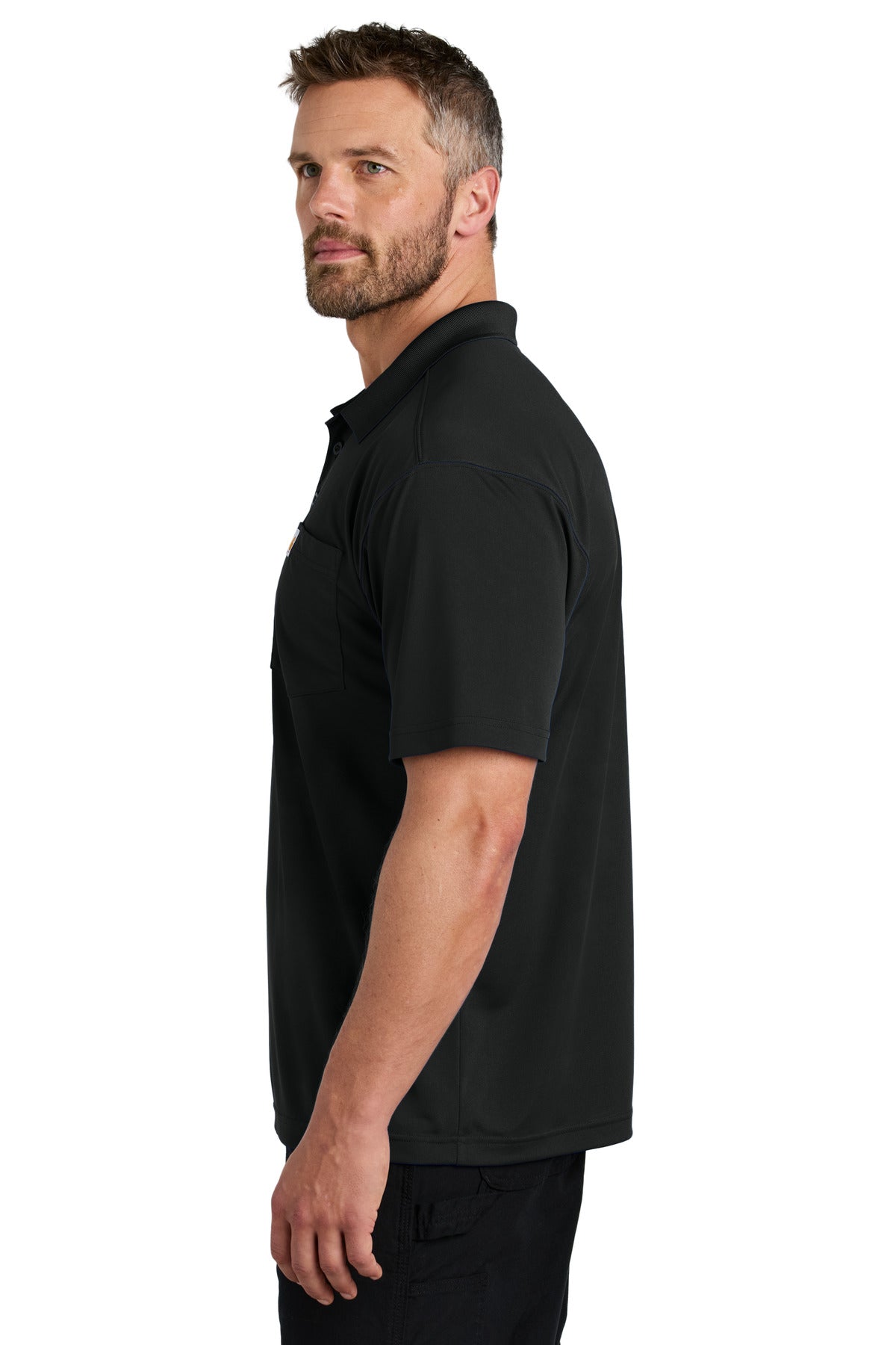 Black Carhartt Force Snag-Resistant Pocket Polo CT106880