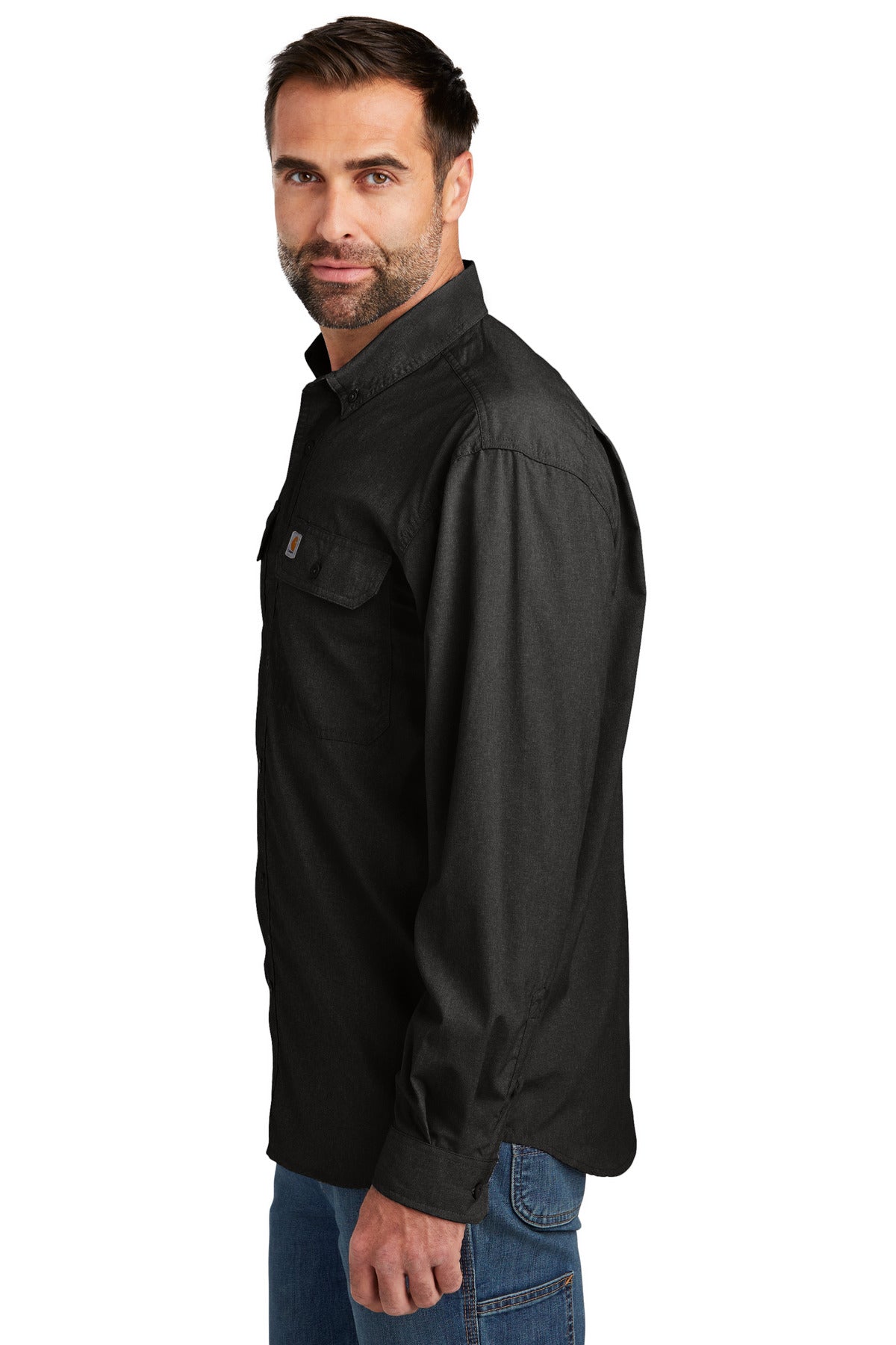 Black Carhartt Force Solid Long Sleeve Shirt CT105291