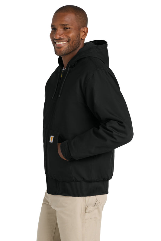 Black Carhartt Quilted-Flanne-Lined Duck Active Jac. CT106677